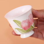 Ceramic Tea Cups Small 2.5oz Cute Vintage Coffee Cup Set of 2 - Image 4