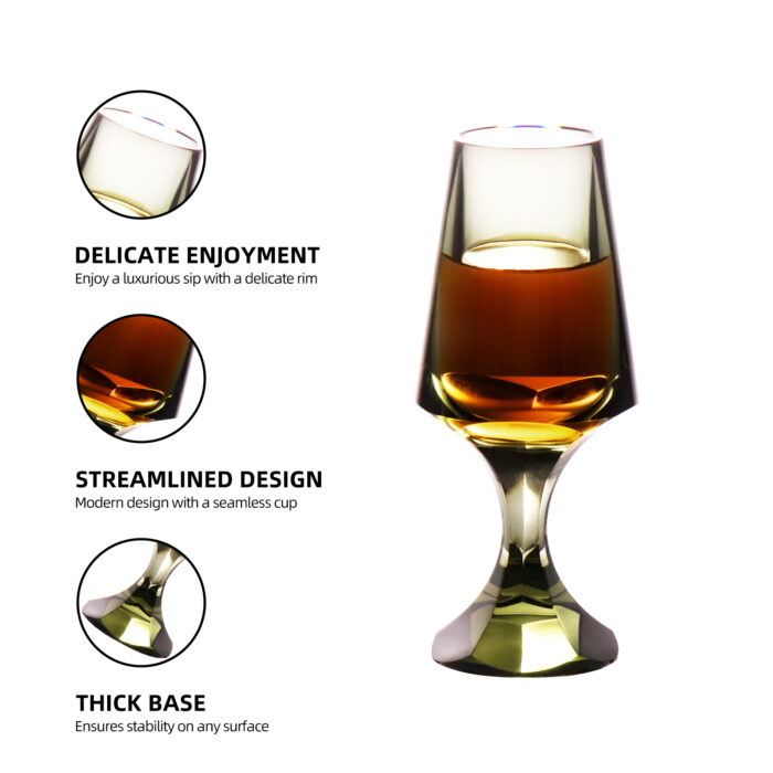Black K9 Crystal Snifter Glass Set Stemmed Whiskey Glass - Image 4
