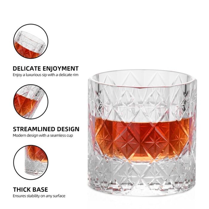 12-Facet K9 Crystal Whiskey Glass 7.44 oz (220ml) with Base - Image 5