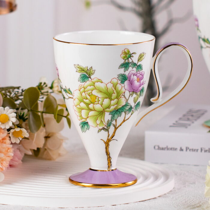 Bone China Mugs Set of 2 Fine 15oz Ceramic Coffee Mug - Image 4