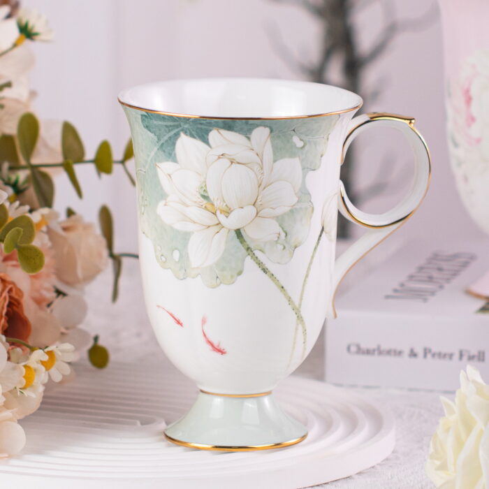 China Mugs Set of 2 Fine 17oz Ceramic Coffee Large Floral Mug - Image 5