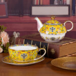 Yellow Tea Cups and Saucer Set for Coffee Teapot and Cup Set - Image 4