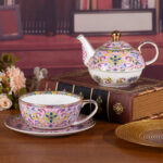 Pink Tea Cups and Saucer Set for Coffee Tea Pot and Saucers - Image 3