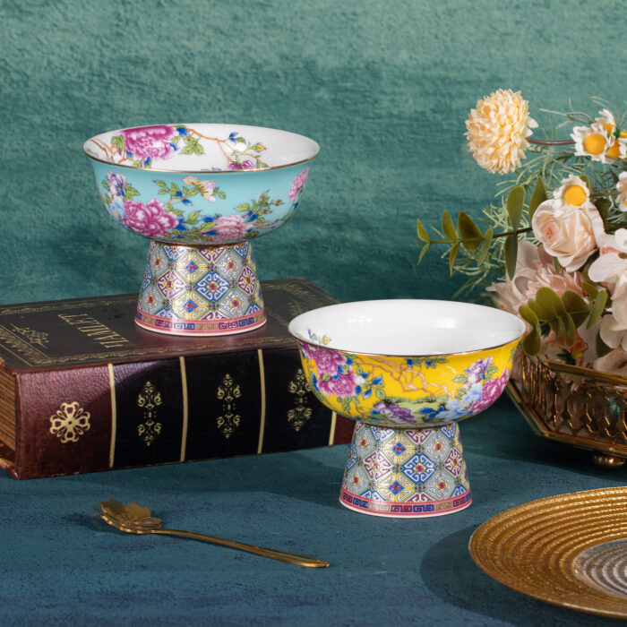 Ice Cream Dessert Bowl Bone China Ceramic Trifle Bowl Set of 2 - Image 5