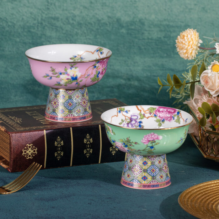 Ice Cream Dessert Bowl/Cup Bone Ceramic Trifle Bowl Set of 2 - Image 4