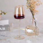 Wine Glasses Set of 2 9.47 oz Crystal Wine Glasses Amber - Image 2