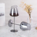 Wine Glasses Set of 2 16.06 oz Gray Crystal Wine Glasses - Image 3