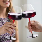 Wine Glasses Set of 2 23.67 oz Red Crystal Wine Glasses - Image 2