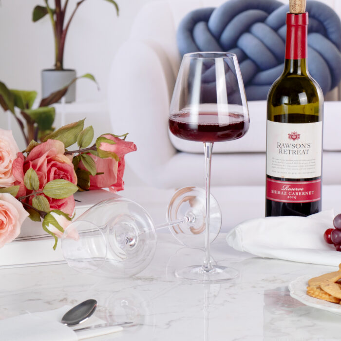Wine Glasses Crystal Red and White 20oz Wine Glasses Set of 2 - Image 2