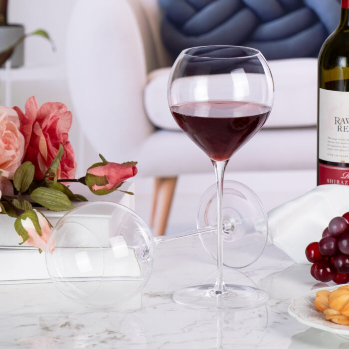 Wine Glasses Crystal Red and White 18.6oz Wine Glasses Set of 2 - Image 2