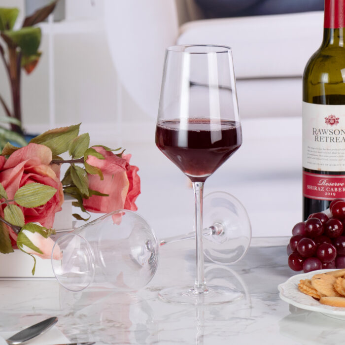 Wine Glasses Crystal Red and White 17oz Wine Glasses Set of 2 - Image 2