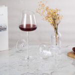 Hand Blown Crystal Bordeaux Wine Glasses Set of 2 16.06oz Matte - Image 2