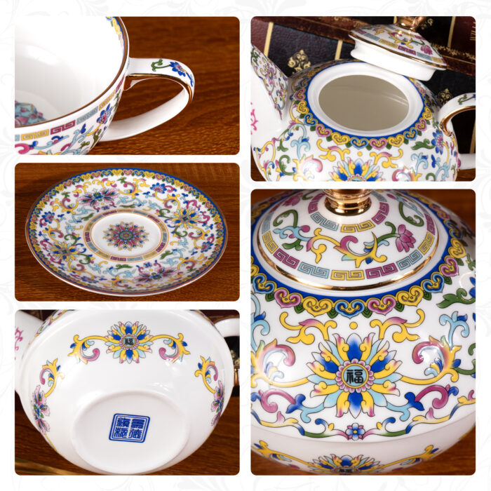 White Tea Cups and Saucer Set for Coffee Tea for One  Tea Pot - Image 3