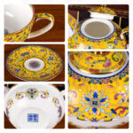 Yellow Tea Cups and Saucer Set for Coffee Teapot and Cup Set - Image 3