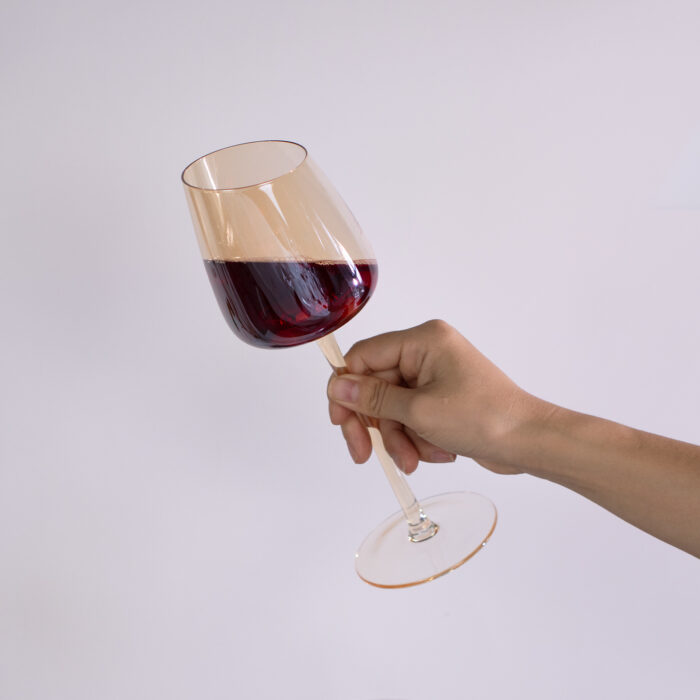 Wine Glasses Set of 2 9.47 oz Crystal Wine Glasses Amber - Image 3