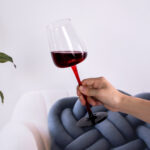 Wine Glasses Set of 2 12.17 oz Black Base Crystal Wine Glasses - Image 3
