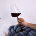 Wine Glasses Set of 2 19.61 oz Black Base Crystal Wine Glasses - Image 4