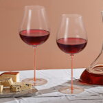 Wine Glasses Set of 2 24.35 oz Orange Crystal Wine Glasses - Image 4