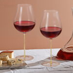 Crystal Wine Glasses Set of 2 24.35 oz With Thin Stem Yellow - Image 4