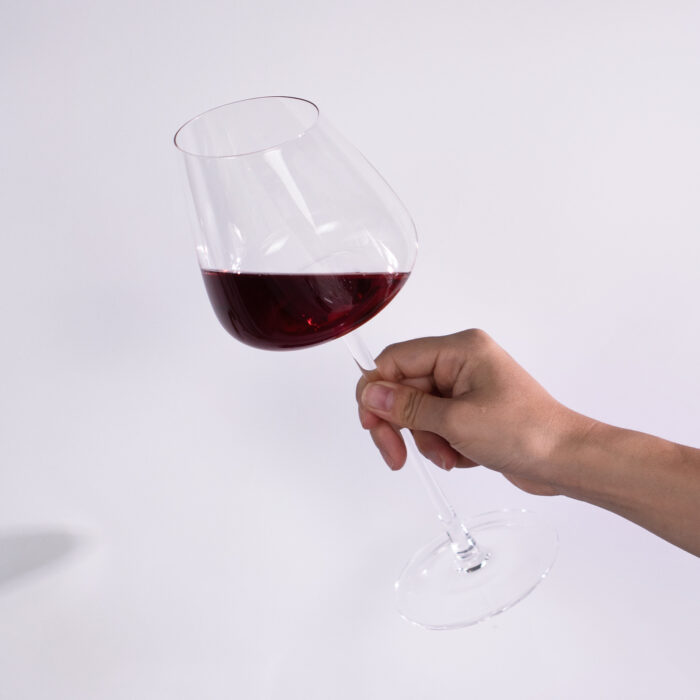 Hand Blown Crystal Bordeaux Wine Glasses Set of 2 16.06oz Matte - Image 3