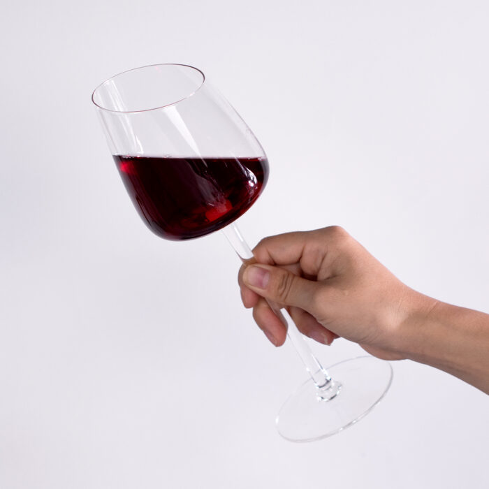Hand Blown Crystal Bordeaux Wine Glasses Set of 2 9.47oz Matte - Image 2