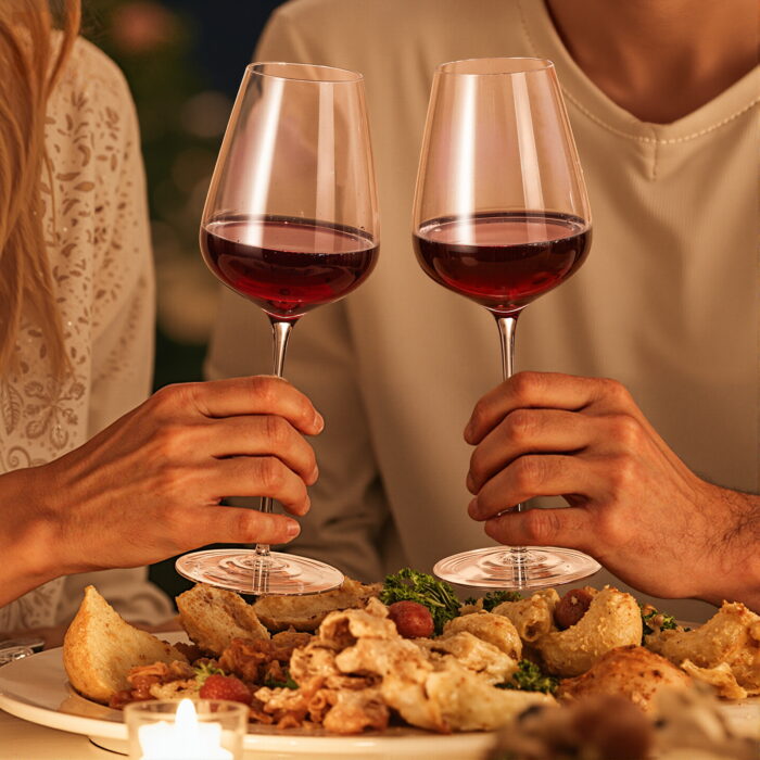 Wine Glasses Crystal Red and White 18oz Wine Glasses Set of 2 - Image 2