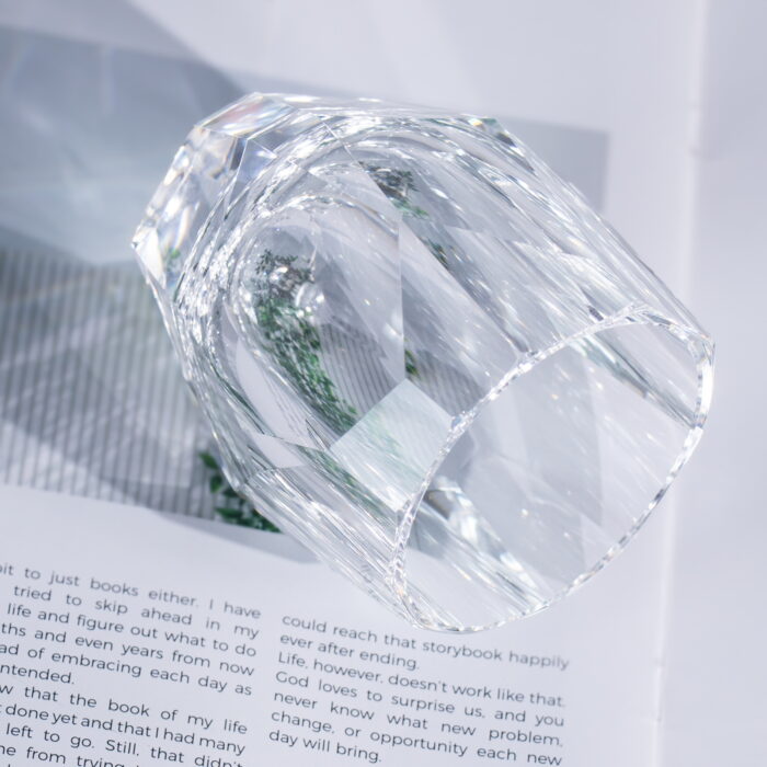 Geometric Faceted Whiskey Glass 7.78 oz with Stable Base - Image 5