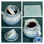 Gong Fu Tea Set (2 Saucer+ 2 Cups +1 Tea Pot + 1 Square Plate) - Image 2