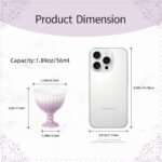 Tea Cup 1.8oz Small Tea Set of 2 Porcelain Tea Cups Purple - Image 6