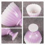 Tea Cup 1.8oz Small Tea Set of 2 Porcelain Tea Cups Purple - Image 3