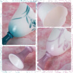 1.5oz Hand Painted Chinese Tea Party Mugs Spring Beauty - Image 3