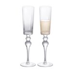 Champagne Flutes 7.8oz Crystal Champagne Glasses Set of 2, Elegant Clear Champagne Flutes with Long Stem, Unique Wine Glasses Gift Ideal for Wedding, Party, Birthday,...