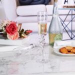 Champagne Flutes 7.8oz Crystal Champagne Glasses Set of 2, Elegant Clear Champagne Flutes with Long Stem, Unique Wine Glasses Gift Ideal for Wedding, Party, Birthday,...