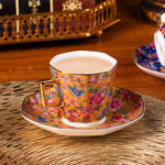 Tea Cups and Saucers Set of 2 Porcelain Coffee Cup - Image 3
