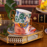 Tea Cups and Saucers Set of 2 Fine Bone China Coffee Cups