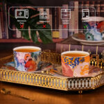 Tea Cups and Saucers Set of 2 Fine Bone China Coffee Cups - Image 3