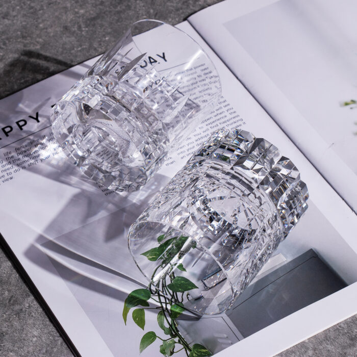 Crystal Whiskey Glasses Set of 2 Luxury 7.78oz Glasses Stemless - Image 5