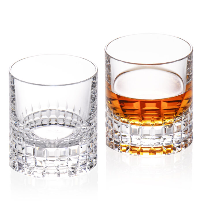 crystal whiskey glasses (3) Crystal Whiskey Glasses Set of 2 Luxury 7.78oz Glasses Stemless - Image 1