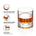 Crystal Whiskey Glasses Set of 2 Luxury 7.78oz Glasses Stemless - Image 4