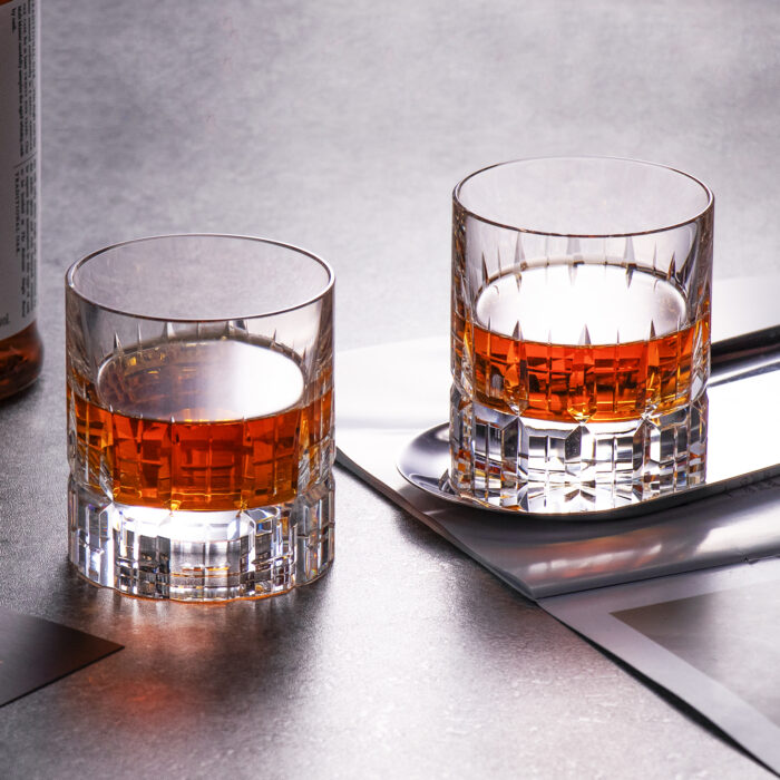 Crystal Whiskey Glasses Set of 2 Luxury 7.78oz Glasses Stemless - Image 2
