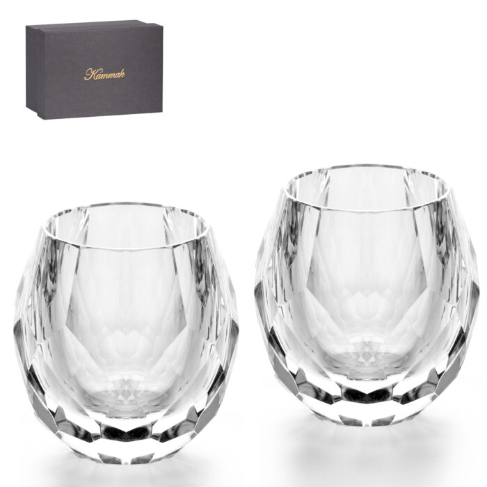 Crystal Whiskey Glasses Set of 2 Luxury 7.44oz Glasses Stemless - Image 3