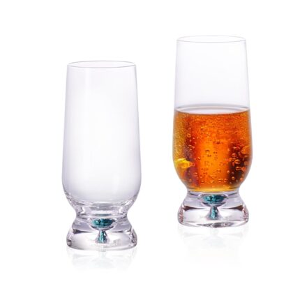 Crystal Whisky Glasses 12.5oz Cognac Glass Set of 2, Stemless Snifter Glasses for Brandy, Wine, Vodka, Tequila, Clear Shot Glasses for Party, Outdoor, Wedding, Birthday,...