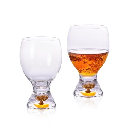 Crystal Whisky Glasses 13.8oz Cognac Glass Set of 2, Stemless Snifter Glasses for Brandy, Wine, Vodka, Tequila, Clear Shot Glasses for Party, Outdoor, Wedding, Birthday,...