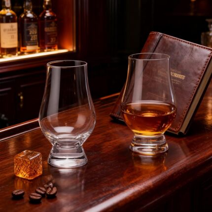 Crystal Whisky Glasses 8.8oz Cognac Glass Set of 2, Stemless Snifter Glasses for Brandy, Wine, Vodka, Tequila, Clear Shot Glasses for Party, Outdoor, Wedding, Party, Birthday,...