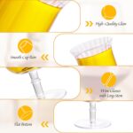 Drinking Glasses 11oz Crystal Water Goblet Glass Set of 2, Stemmed Water Glaases for Jucie, Wine, Beer,Ice Tea, Cocktail, Whiskey, Clear Ribbed Drink Glass for Party, Wedding,...