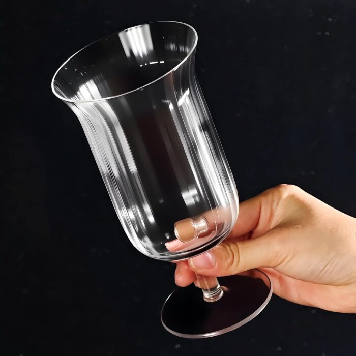 Drinking Glasses 11oz Crystal Water Goblet Glass Set of 2, Stemmed Water Glaases for Jucie, Wine, Beer,Ice Tea, Cocktail, Whiskey, Clear Ribbed Drink Glass for Party, Wedding,...