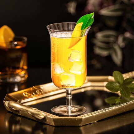 Drinking Glasses 11oz Crystal Water Goblet Glass Set of 2, Stemmed Water Glaases for Jucie, Wine, Beer,Ice Tea, Cocktail, Whiskey, Clear Ribbed Drink Glass for Party, Wedding,...