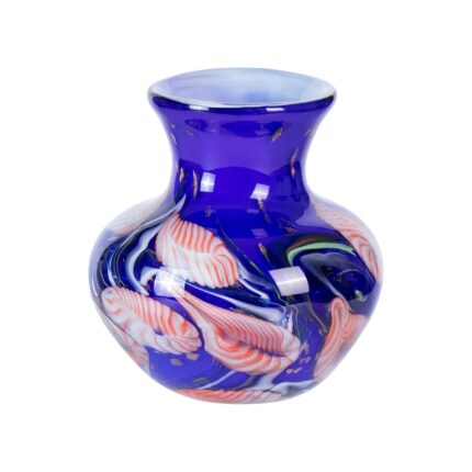 Glass Vases for Flower, Unique Hand Blown Purple Glass Vase, Modern Art Decorative for Home Living Room, Office, Table centerpieces, Bookshelves and Wedding Decorations (JG52)