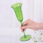 KAMMAK Champagne Flutes 3.7oz Green Champagne Glasses Set of 2, Champagne Flutes with Long Stem, Champagne Glasses Gift Ideal for Wedding, Party, Birthday, Anniversaries, Christmas