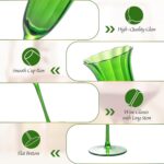 KAMMAK Champagne Flutes 3.7oz Green Champagne Glasses Set of 2, Champagne Flutes with Long Stem, Champagne Glasses Gift Ideal for Wedding, Party, Birthday, Anniversaries, Christmas